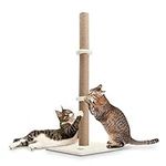 Supernic Cat Scratching Post Tall 89cm Cat Tree Cat Pet Vertical Climbing Resting Activity Tower with Soft Plush Carpet Covered Heavy Base and Sisal Pole for Kittens and Adult Cats Beige