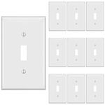 Toggle Light Switch Wall Plate Cover, Size 1-Gang 4.50" x 2.76", White (10 Pack)