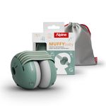 Alpine Muffy Baby Ear Defender for Babies and Toddlers up to 48 Months - CE & UKCA Certified - Noise Reduction Earmuffs - Comfortable Baby Headphones Against Hearing Damage & Improves Sleep - Sage