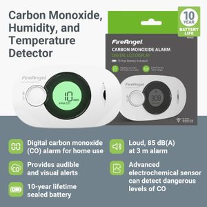 FireAngel Digital Carbon Monoxide Detector – 10-Year Battery