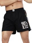 The Souled Store|Men & Boys Official Looney Tunes 90's Kid Black Color| Printed 100% Cotton|Poplin Short Boxer