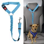 Beaface Headrest Dog Car Seat Belt, Pet Car Seat Belt Lead Adjustable Elastic Car Harness Seat Belts for Dogs Cats Pets in Car, Strong Nylon Bungee Buffer Dog Car Harnesses (Blue)