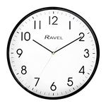 Ravel - Modern 40cm Office and Kitchen Wall Clock - Analogue Quartz - RWC.40.3 - Black