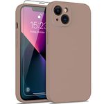 DEENAKIN iPhone 13 Case with Screen Protector,Enhance Camera Protection,Soft Flexible Silicone Gel Rubber Bumper Cover,Slim Fit Shockproof Protective Phone Case for iPhone 13 6.1" Light Brown