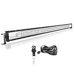 Willpower 50 inch 648W LED Light Bar with Strobe Remote Control Wiring Harness 12V 24V Driving Off Road Lights Spot Flood Combo Work Fog Lamps for 4X4 Offroad Truck Car ATV SUV Vehicle Boat Lighting