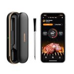 INKBIRD Meat Thermometer Wireless, Smart Bluetooth Meat Thermometer, IP67 Waterproof Wireless Meat Probe with Rechargeable Box for Outdoor Grill Smoker BBQ Rotisserie iOS & Android App