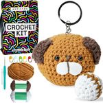 ARTISTRO Crochet Kit for Beginners – All-Included Knitting Kit with 30% Extra Yarn, Beginner Crochet Kit for Adults & Kids with Tutorials – Knitting & Crochet Supplies for Making Crochet Animals