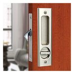 LWZH 6.3" Sliding Barn Door Mortise Latch Lock Invisible Recessed Handle Latch with 3 Keys Interior Wood Pocket Door Lock Furniture Hardware(Silver)