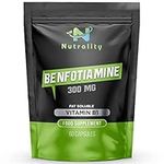 Nutrality Benfotiamine Supplement 300mg 60 Caps-Fat-Soluble Vitamin B1 for Heart, Kidney, Antioxidant Boost, Cognitive Enhancement, and Energy Increase -Vegans Friendly and Allergen-Free