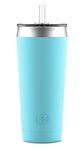 Ello Beacon Vacuum Insulated Stainless Steel Tumbler with Optional Straw, 24 oz, Blue Sky