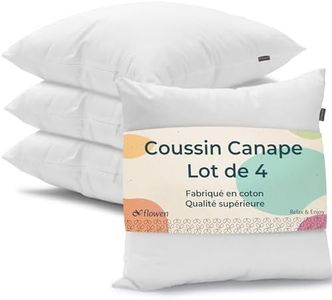 Coussin Canape 50x50 Lot de 4 Oreillers Decoratif Accessoires pour Sofa Decoration Aesthetic pour Salon et Exterieur Antiallergiques et Anti-Acariens avec Taie d'oreiller en Coton et Polyest.