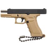 Zhongren G-17 Tactical Mini Keychain Metal Key Chain with Moving Parts Model Collection Pendant Bag Charm for Men Army Fan Boy Friend Gift (Tan)