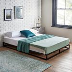 Home Treats Solid Metal Platform Bed Black. Minimalist Bed Frame (King Size 5ft, No Mattress)