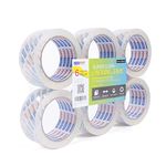 ADHES Shipping Tape Packaging Tape Packing Tape for Moving Boxes Heavy Duty Clear, 55M Per Roll 1.88 Inch Width,2.7Mil(6Rolls)