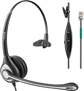 Wantek Corded Telephone Headset Mono w/Noise Canceling Mic Compatible with ShoreTel Plantronics Polycom Zultys Toshiba NEC Aspire Dterm Nortel Norstar Meridian Packet8 Landline Deskphones(F600S2)