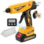 Cordless Hot Glue Gun 150W - GoYwato 21V Anti-Drip Fast Heating Battery Powered Glue Gun w/Temperature Adjustment & Digital Display & 20×11mm Glue-Gun Sticks for Crafts DIY Art Projects Home Repairs