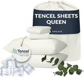 Sweave Eucalyptus Sheets Queen Size - The Only Tencel Sheets in a Percale Weave Resulting in Far Superior Cooling, Temperature Regulation, Breathability, and Matte Finish - Softer Than Silk