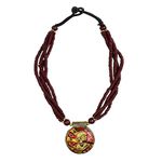 ExclusiveLane 'Tribal Woman Beaded' Bohemian Brass Necklace Handcrafted in Dhokra Art (Bib) -Necklace Sets for Women Girl Traditional Jewellery Latest Stylish Modern for Girls Mala Pendant Set