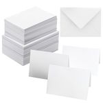 100 Pack Blank 5x7 Cardstock with Envelopes, Premium White Blank Cards and Envelopes Bulk Stationery Greeting Invitation Cards, Blank Note Cards and Envelopes for DIY Card Making or Wedding