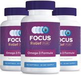 Focus Relief Plus Dry Eye Formula (270 ct. 90 Day Supply) Dry Eye Omega 3 Supplement - Dry Eye Relief Supplement - Omega 3 Fish Oil for Dry Eye