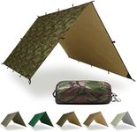 AquaQuest Defender Tarp - 100% Waterproof Heavy Duty Nylon Bushcraft Survival Shelter - 15 x 15 ft Camo