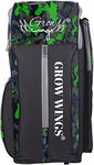 Grow wings New Cricket Kit Bag with Special Bat Holder On The Side, Duffle Kit Bag, Backpack, Full Size with Shoulder Straps and Handle for Player (green)