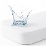 Dudu N Girlie Cot Bed Mattress Protector Waterproof 140 x 70 -Toddler Bed Mattress Protector- Mattress Cover for Baby Breathable and Non Noisy Anti bacterial and Fully Fitted. White