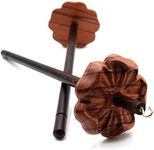 DICHA 3" Drop Spindle Kit- High Low Whorl Wooden Spindles with Tutorial -Weaving Spinning Wheels for Beginners-Perfect Spinner Gifts-Durable,Easy to Use-Rosewood