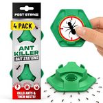 Ant Bait Station - Ready to Use Ant Traps to Destroy Ants and Nest - Neat, Clean and Easy to Use Ant Stop Bait Station for Indoor and Outdoor (4 Pack)