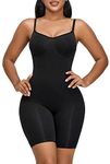 YIANNA Bodysuit for Women Seamless Shapewear Tummy Control Sculpting Body Shaper Butt Lifter,YA5218-Black-L/XL