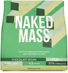 NAKED Vegan Mass - Chocolate Vegan Weight Gainer - 1,280 Calories, Non-GMO, Soy & Gluten Free, No Artificial Ingredients - 12LB Bulk - 17 Servings