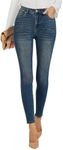 GRAPENT Skinny Jeans for Women High Waist Stretchy Classic High Rise Slimming Jeggings 2025 Winter Denim Trousers Pants for Spring Summer and Fall Vintage Sapphire Blue X-Large Size 16 Size 18