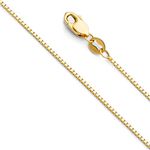 14k Yellow Gold SOLID 0.9mm Box Link Chain Necklace with Lobster Claw Clasp - 16"