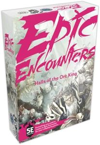 Epic Encounters: Hall of the Orc King - Juego de mesa de rol de fantasía RPG con 20 miniaturas, tapete de juego de doble cara y libro de aventuras Game Master con estadísticas de monstruos, compatible