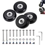 40mm Set of 4 Luggage Suitcase Replacement Wheels for Trolley Case Wheels Travel Bags Caster Inline Roller Skating Roller Swivel Rubber Wheels Bearings Repair Kits with Axles 30mm&35mm&60mm