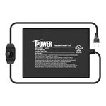 iPower Reptile and Amphibian Heat Mat, 6 x 8 Inch, 8 Watt with Undertank Temperature Controller - Black