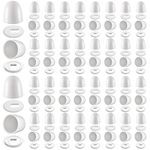 Blulu 64 Pieces Universal Toilet Bolt Caps Plastic Round Push on Toilet Bowl Caps Covers Toilet Seat Floor Caps with Extra Washers for Toilet Bowl Screws, 1.45 Inch Height