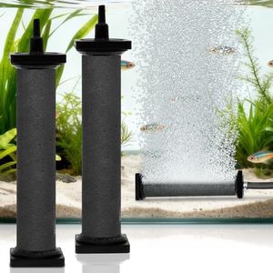 AquaMiracle New Innovative Rubber Air Stone | Air Bubbler | Oxygen Air Diffuser | for Pond Aerator | Pond Aeration | for Large Aquarium | 8”x1.25” | 2-Pack