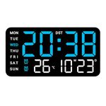 AERYS 9-Inch Digital Alarm Wall Clock, Table Clock, Large LED Display, Adjustable Brightness,12/24 Hour Format, Dual Alarms,Date&Temperature Display,for Home, Office, Bedroom, Living Room, Home Decor