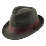 Decentron Men's Wool Felt Winter Hat Short Brim Fedora Hat Olive Green Medium