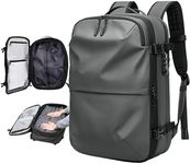 BlackVoyage Vacuum Seal Compression Travel Backpack 60L Expandable Airback Electric Vacpack Pump Water Resistant TSA Lock, Gray, 25L-60L (Without Air Pump), Modern