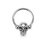 Septum Skull 16g 16 Gauge 316L Surgical Stainless Steel Nose Septum Captive Bead Bar