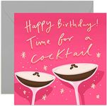 Old English Co. Espresso Martini Cocktail Birthday Card - Funny Coffee Alchohol Birthday Card For Women | Blank Inside & Envelope Included