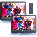 NAVISKAUTO 10.1" Dual Screen Car DVD Players, 5 Hours Battery, Support USB SD Card, Region Free, Last Memory - Play 1 Movie across 2 Screens