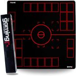 The Gaming Mat Company 2 Player Compatible Pokemon Playmat for Pokemon Cards - 28.35" x 28.35" x 0.16" Black & Red Battle Mat Stadium Board for Pokemon TCG Playmat Game & Pokemon Mat Trading Card