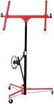 11 ft Drywall Panel Hoist Jack Lifter with Caster Wheels, 150 lbs Capacity, Red and Black