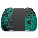 FUNLAB Luminous Switch Controller Compatible with Nintendo Switch/OLED, Ergonomic Joypad Controller for Handheld Mode with 7 LED Colors/Paddle/Turbo - Black