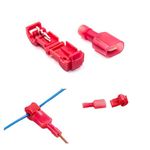 Durvient.com® T Tap Wire Connectors Red 22-18AWG Waterproof Wire Splice Quick Disconnect Insulated Male Electrical Terminal (Pack of 10) DO NOT USE FOR BYPASSING METER