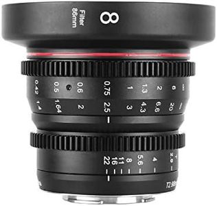 Meike 8 mm T2.9 Mini lentille cinéma Manuelle Fixe Grand Angle pour M43 Micro 4 Thirds MFT Mount Cameras BMPCC 4K Z CAM E1 E2 Noir