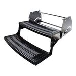 Lippert Radius 24" Double Manual RV Step Assembly, 8" Rise, 300 lbs. Anti-Slip Steps, Compact One-Hand Expand or Collapse, Black Powder Coat, Travel Trailers, 5th Wheels, Campers - 432682